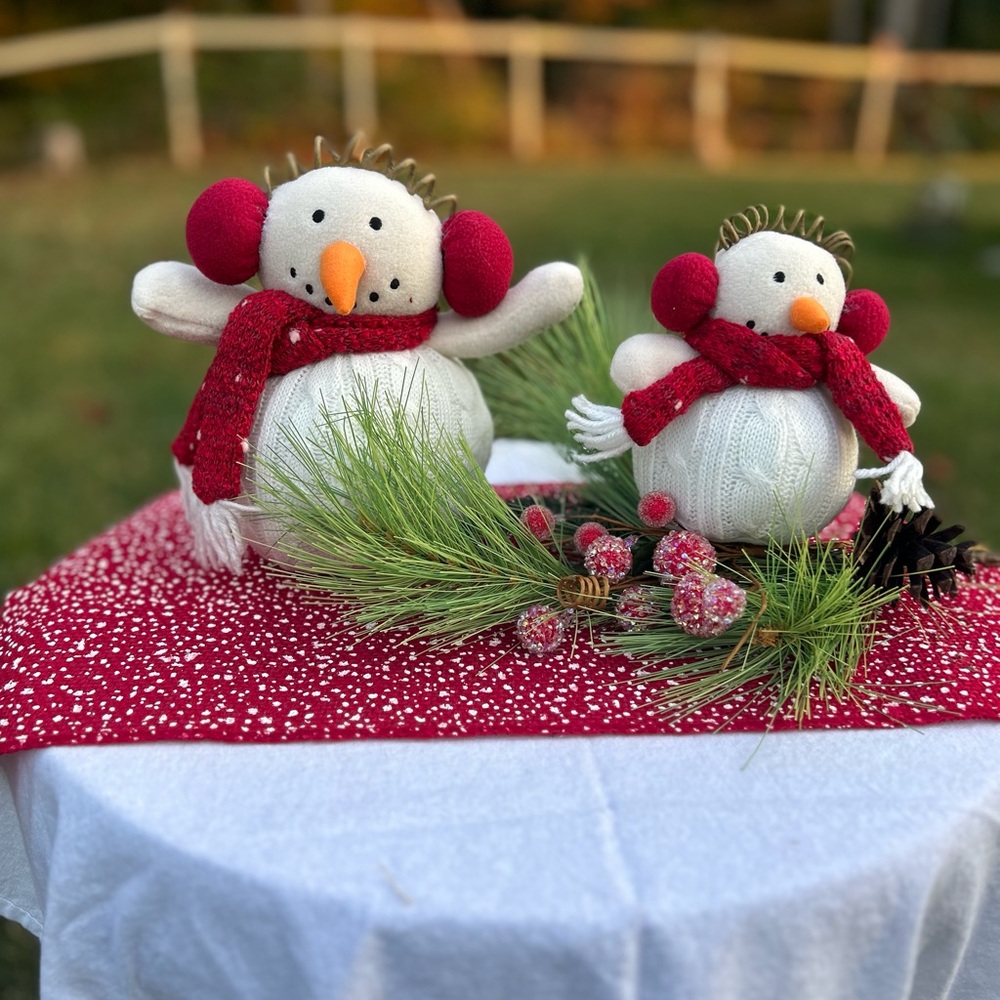 Adorable Snowman Decor with Red Accents